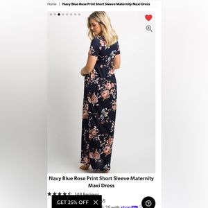 Pink Blush Maternity navy blue and rose maxi dress